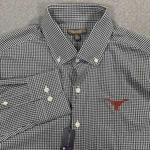 Peter Millar Texas Longhorns Shirt Mens L Summer Comfort Performance Button NEW